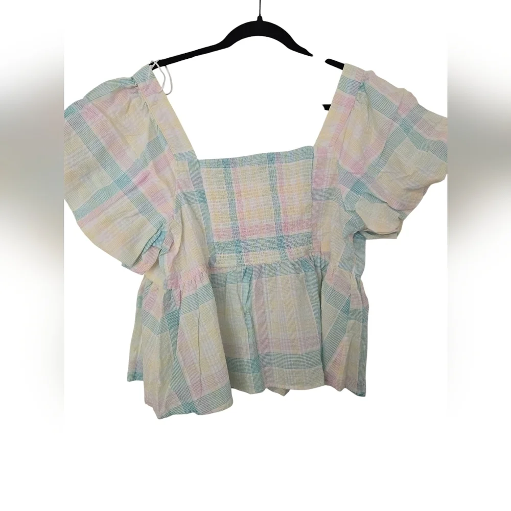 Old Navy Xxl Paid Puff Sleeve Top Nwt